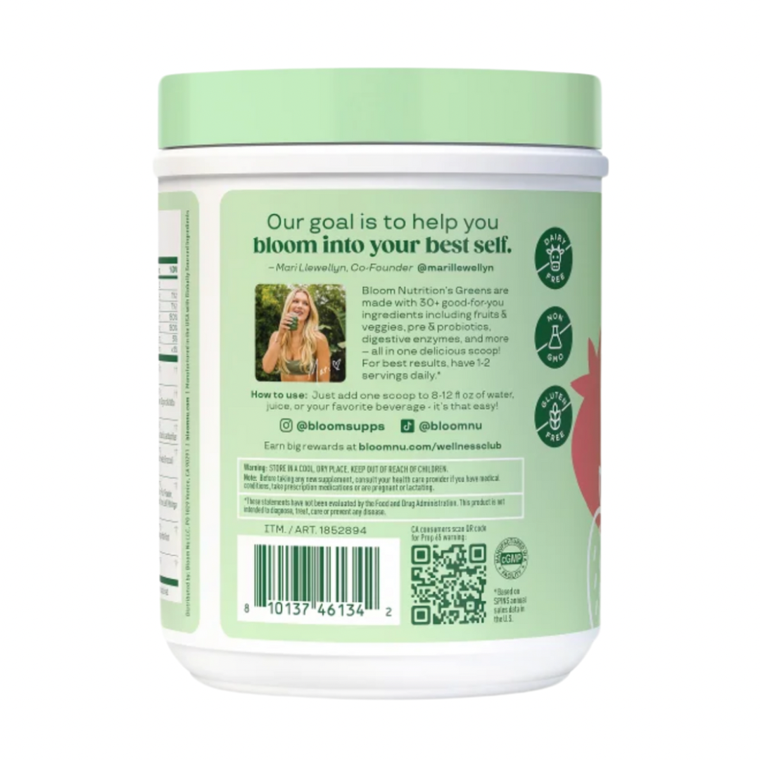 Bloom Greens & Superfoods (Enzimas digestivas, prebióticos y probióticos) Strawberry Kiwi (50 servicios)