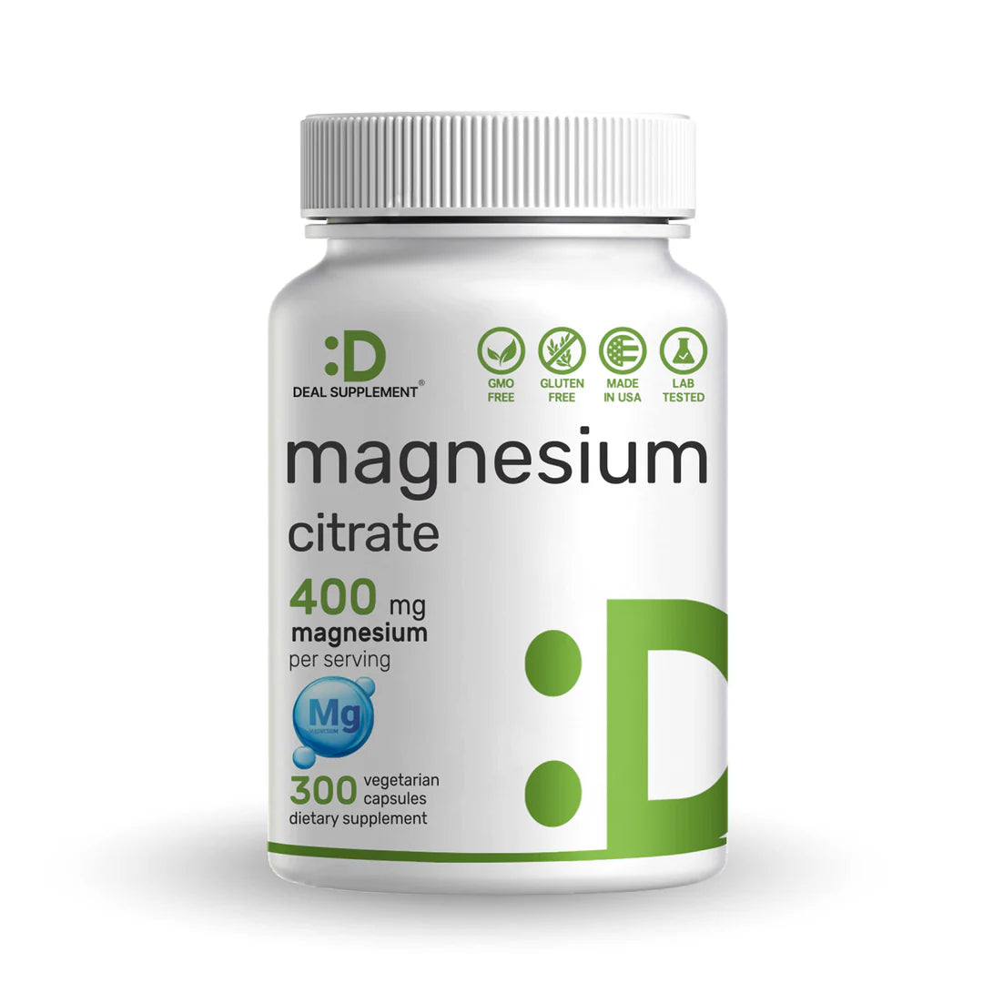 Citrato de Magnesio Deal Supplement 400mg (300 cápsulas)