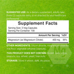 Citrato de Magnesio Deal Supplement 400mg (300 cápsulas)