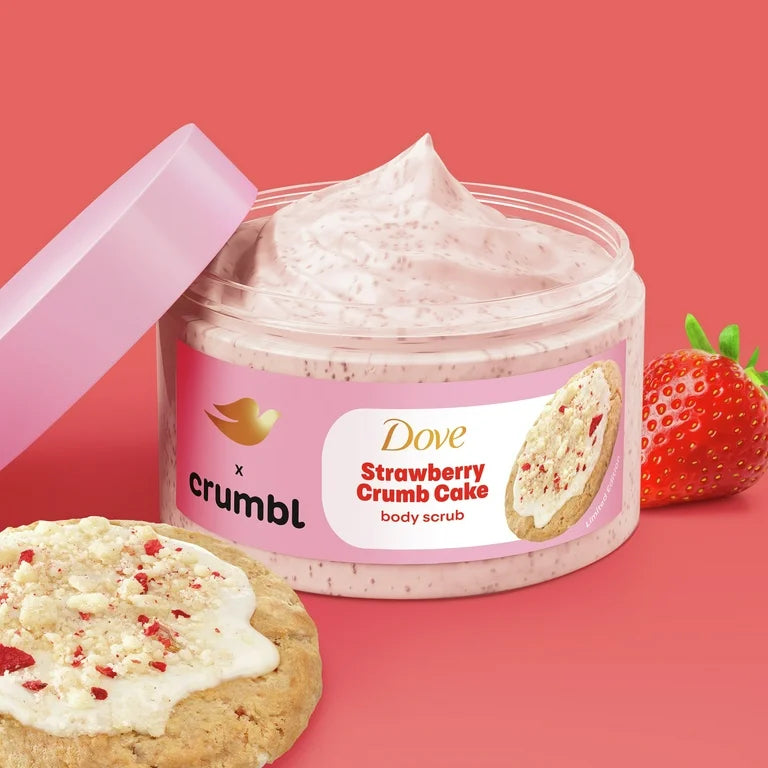 Exfoliante Corporal Dove x Crumbl Strawberry Crumb Cake (15 Oz)