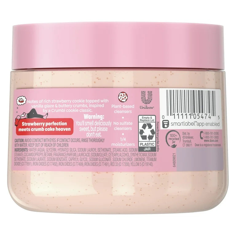 Exfoliante Corporal Dove x Crumbl Strawberry Crumb Cake (15 Oz)
