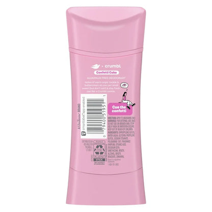 Desodorante Libre de Aluminio Dove x Crumbl Confetti Cake (2.6 Oz)