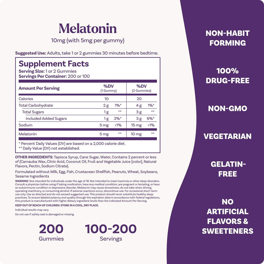 Melatonina NATROL 10mg (200 gomitas)