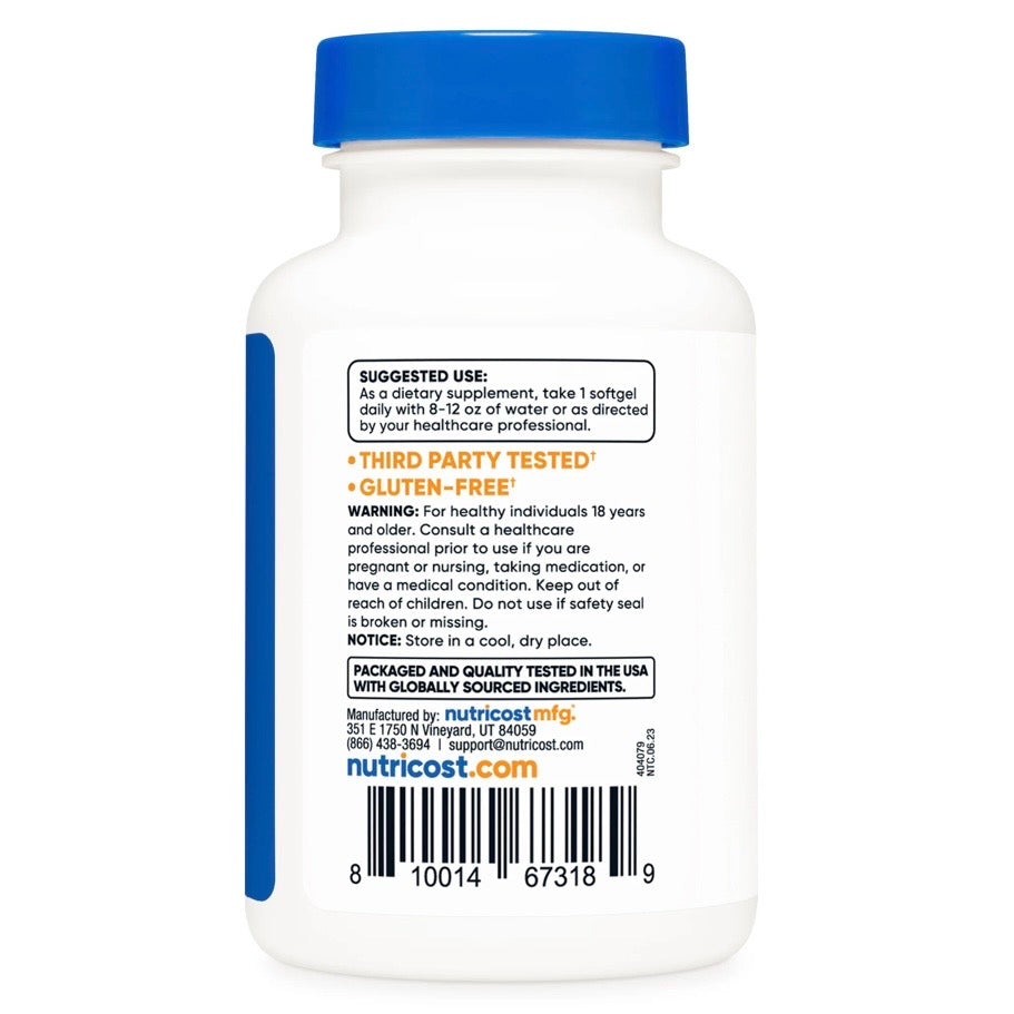 Astaxantina Nutricost 12mg (120 cápsulas)