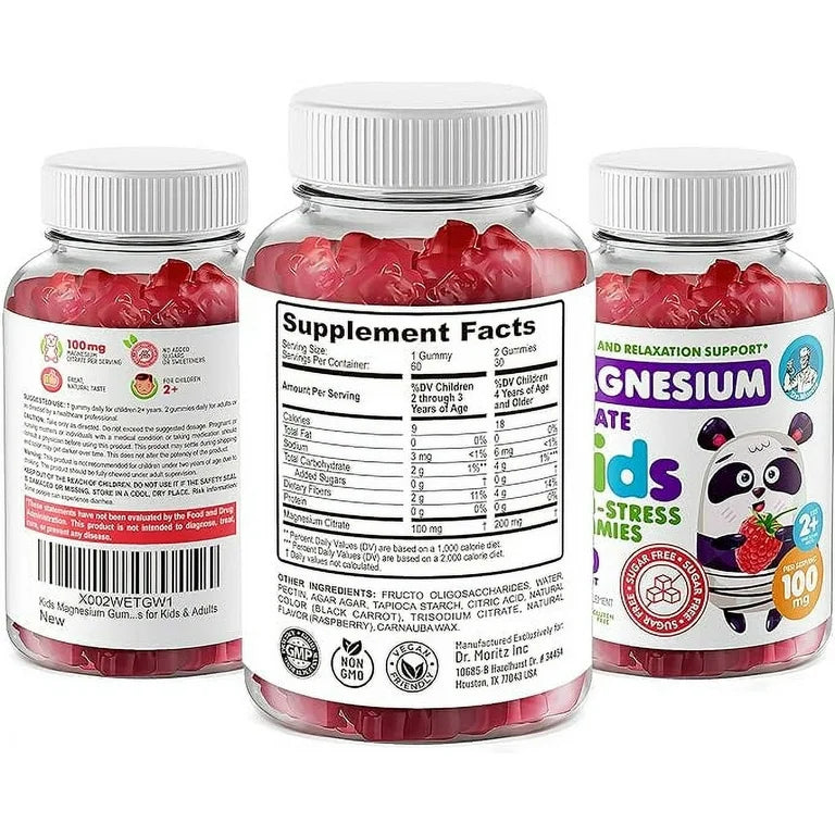Citrato de Magnesio Kids sin azúcar Dr. Moritz 100mg (60 gomas)
