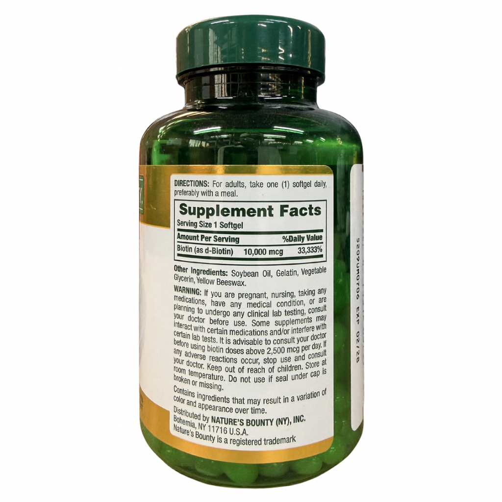Biotina Nature's Bounty 10.000mcg (250 cápsulas)
