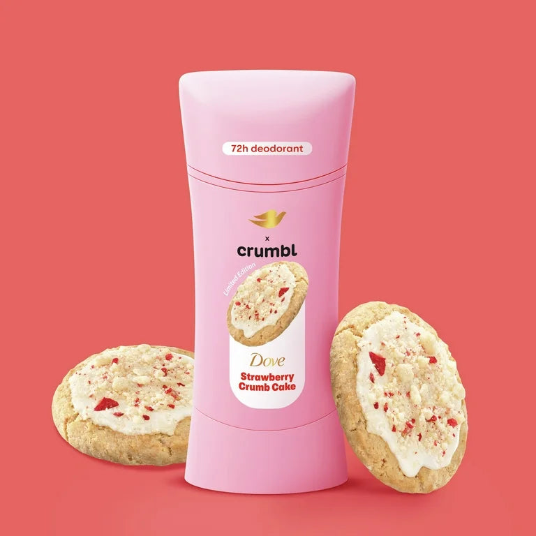 Desodorante Libre de Aluminio Dove x Crumbl Strawberry Crumb Cake (2.6 Oz)
