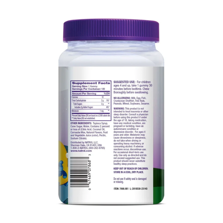 Melatonina Kids NATROL 1mg (180 gomitas)