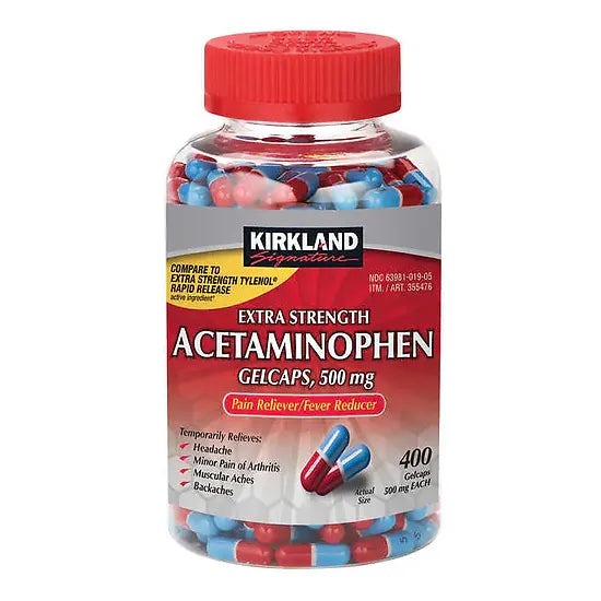 Acetaminofén Extra Strength Kirkland (400 cápsulas)