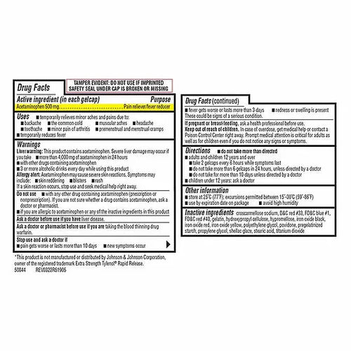 Acetaminofén Extra Strength Kirkland (400 cápsulas)