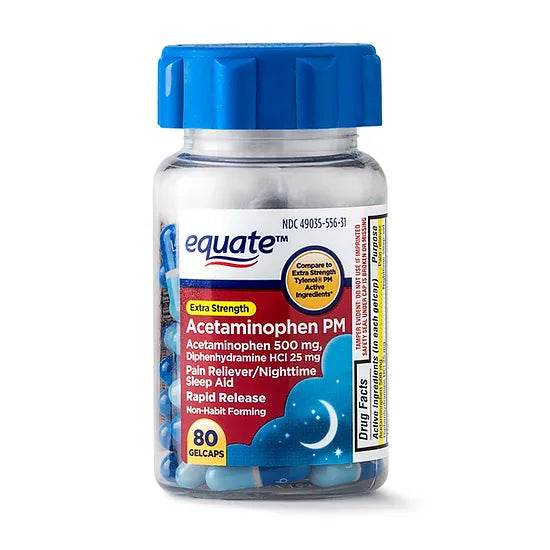 Acetaminofén PM Equate (80 cápsulas)