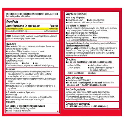 Tylenol PM Extra Strength (225 capletas)