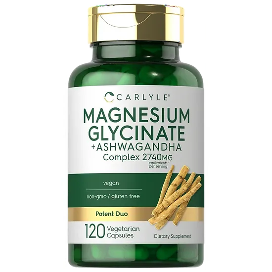 Glicinato de Magnesio + Ashwagandha Carlyle (120 cápsulas)