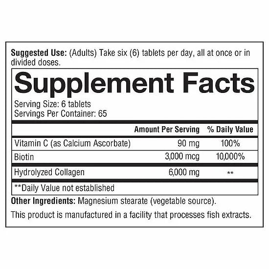 Colágeno + Biotina Youtheory (390 tabletas)