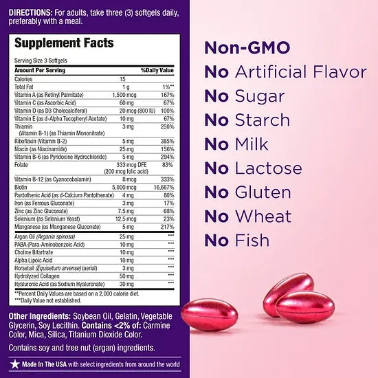 Hair, Skin & Nails Extra Strength Nature's Bounty (150 softgels)