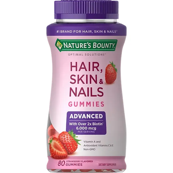 Hair, Skin & Nails Advanced 2X Biotin (80 gomitas)