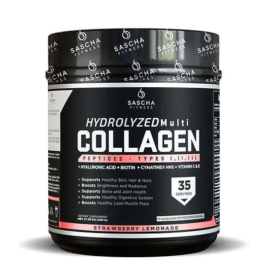 Colágeno Hidrolizado Sascha Fitness Limonada de Fresa (490 gramos)