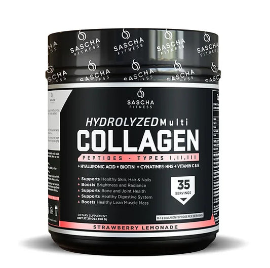 Colágeno Hidrolizado Sascha Fitness Limonada de Fresa (490 gramos)
