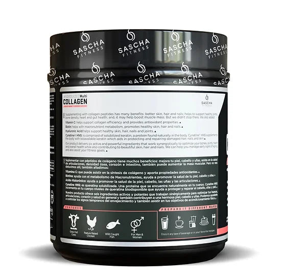 Colágeno Hidrolizado Sascha Fitness Limonada de Fresa (490 gramos)