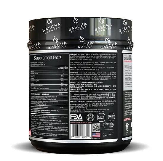 Colágeno Hidrolizado Sascha Fitness Limonada de Fresa (490 gramos)