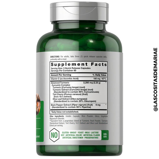 Turmeric Curcumin Horbaach 2.250mg (180 cápsulas)