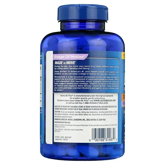 Osteo Bi-Flex Triple Strength MSM con D3 (200 tabletas)