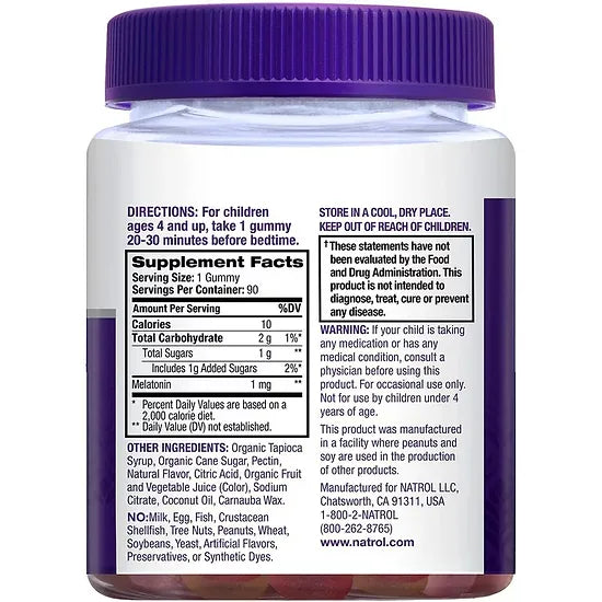 Melatonina Kids NATROL 1mg (90 gomitas)