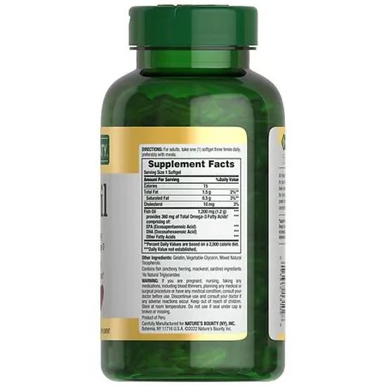Fish Oil 1200mg Nature's Bounty (200 softgels)