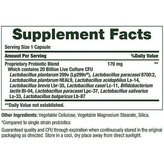 Probióticos 10 Ultra Strength Natures Bounty (70 cápsulas)