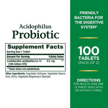 Probióticos Nature's Bounty (100 tabletas)