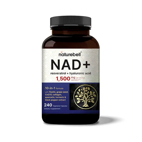 NAD+ Resveratrol + Ácido Hialuronico NatureBell 1.500mg (240 cápsulas)