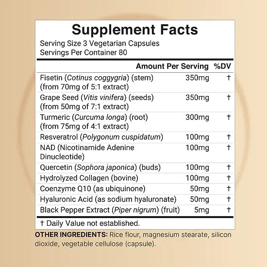 NAD+ Resveratrol + Ácido Hialuronico NatureBell 1.500mg (240 cápsulas)