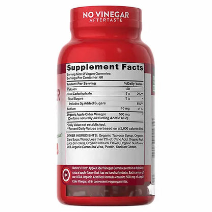 Vinagre de Sidra de Manzana Nature’s Truth (120 gomitas)