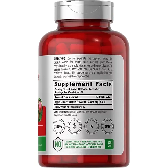 Vinagre de Sidra de Manzana 2.400mg Horbaach (150 cápsulas)