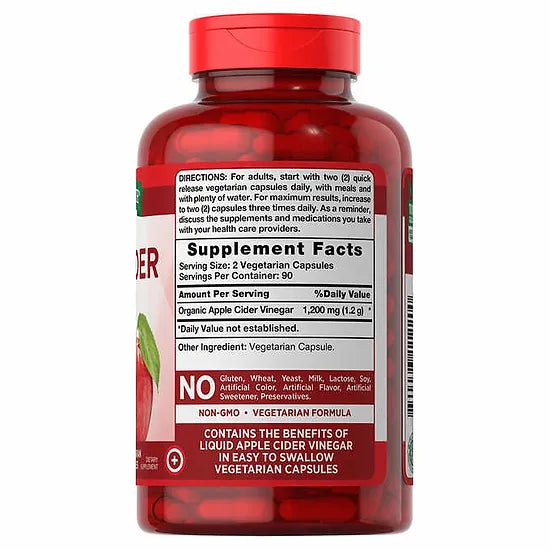 Vinagre de Sidra de Manzana Nature’s Truth 1.200mg (180 cápsulas)