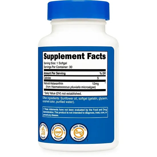 Astaxantina Nutricost 12mg (30 softgels)