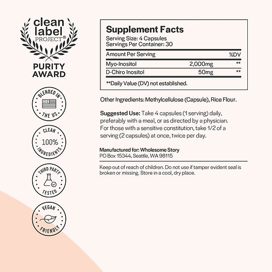 Myo and D-Chiro Inositol Wholesame Story (120 cápsulas)