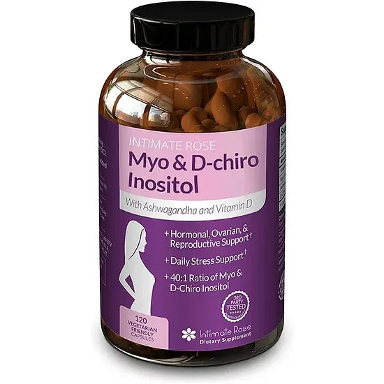 Myo and D-Chiro Inositol con Vitamina D3 y Ashwagandha Intimate Rose (120 caps)