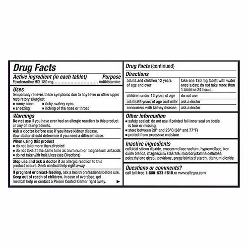 Allegra Allergy (110 tabletas)
