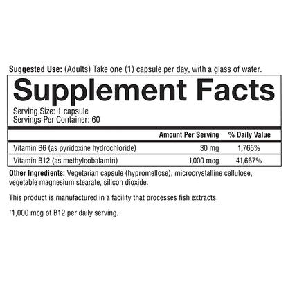 Vitamina B12B6 Youtheory (60 cápsulas)