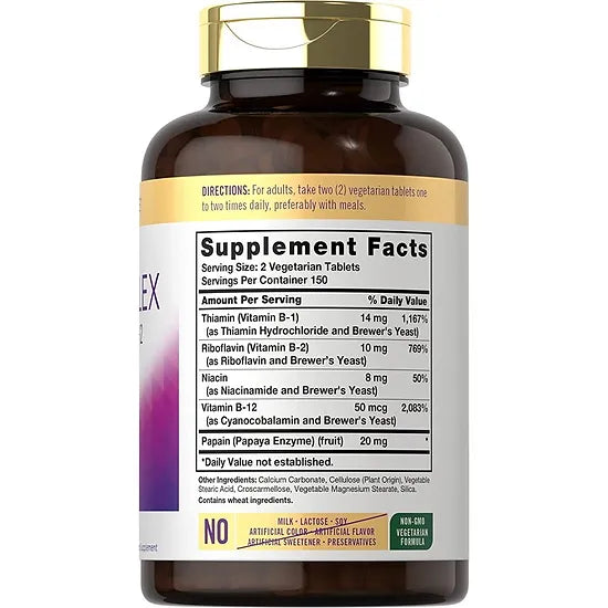 Complejo B + Vitamina B12 Carlyle (300 tabletas)