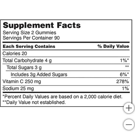 Vitamina C Kirkland 250mg (180 gomas)