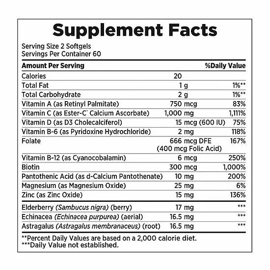 Immune 24 hour Nature’s Bounty 1.000mg (120 softgels)