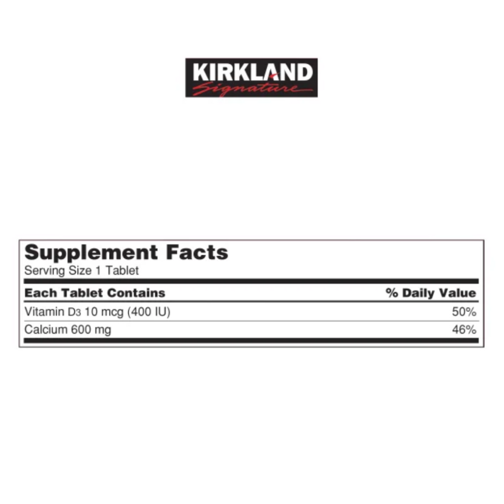 Calcio Kirkland 600mg (500 tabletas)