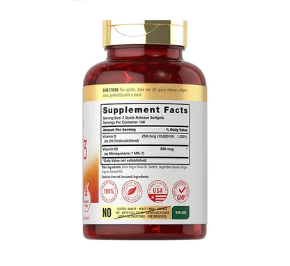 Vitamina K2 + D3 Carlyle (300 softgels)