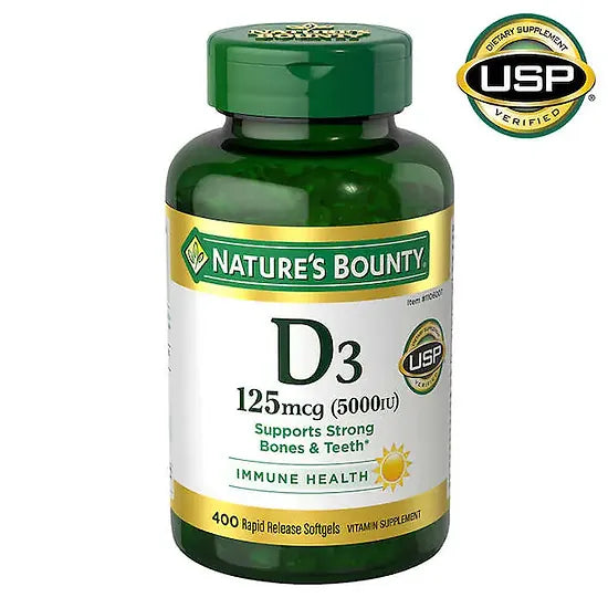 Vitamina D3 Nature's Bounty 125mcg(5.000IU) (400 softgels)