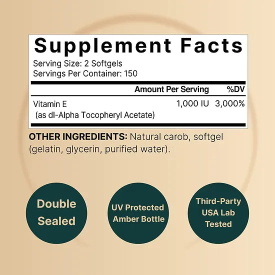 Vitamina E NatureBell 1.000IU (300 softgels)