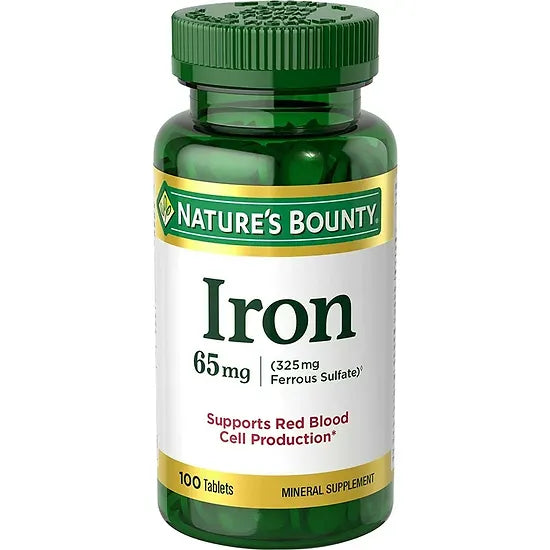 Hierro Nature’s Bounty 65mg (100 tabletas)