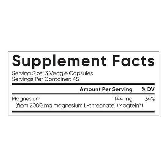 L-Treonato de Magnesio Magtein Sports Research 2.000mg (135 cápsulas)