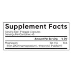 L-Treonato de Magnesio Magtein Sports Research 2.000mg (135 cápsulas)